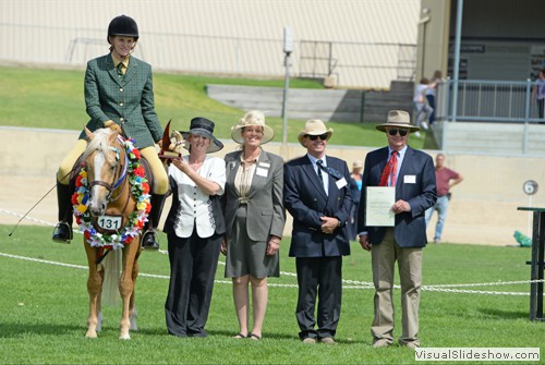 Kim Ide on Supreme Champion Ridden Dilute Exhibit �Chalani Sunstream�