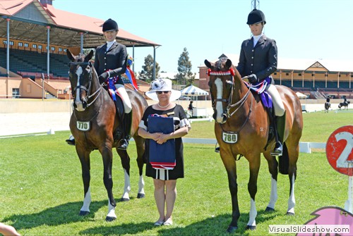 L: Rider of the Year 18yrs & over Kate Halliday on �Rosegate High Alto� and R: R/U Lesley Burrows on �Radiant� 